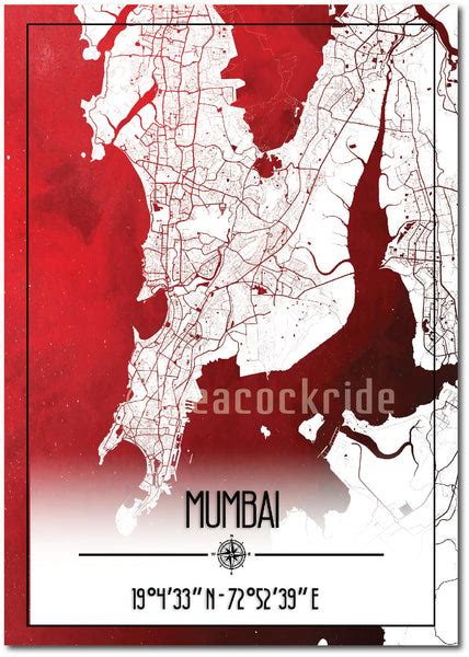 Mumbai Map Wall Poster / Frame – Peacockride