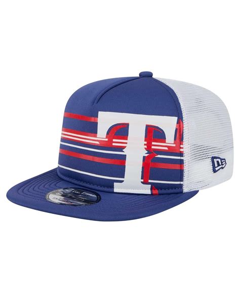 New Era Men's Royal Texas Rangers 9fifty A-frame Trucker Snapback Hat ...