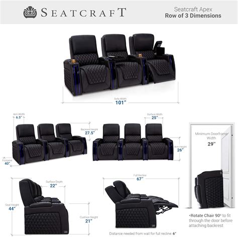 Buy Seatcraft Apex Home Theater Seating - Top Grain Leather - Power ...