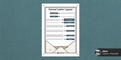 Formal Letter Layout Display Sheet | English Resources