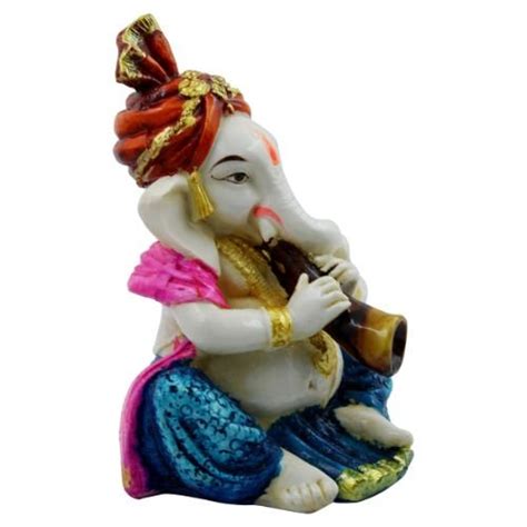 Lord Ganesha Playing Shehenai Idol for Home Decor – Karigaari India