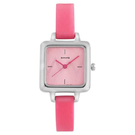 Buy Online Sonata Splash Pink Dial Women Watch With Silicone Strap ...