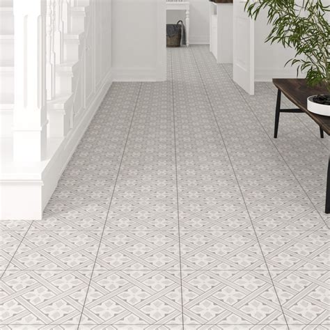 Patterned Floor Tiles Bathroom Grey | Floor Roma