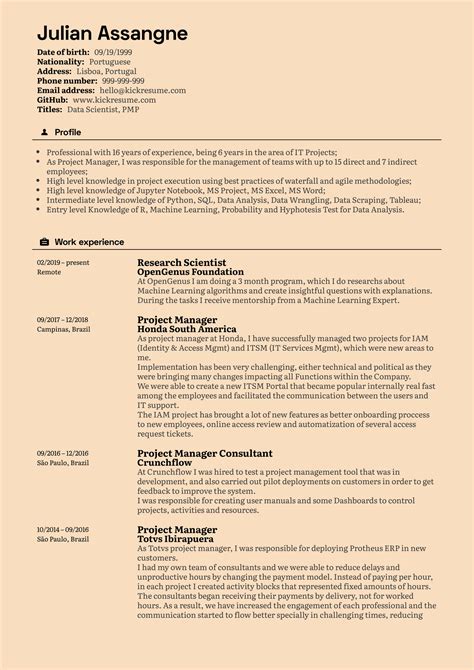 Senior Project Manager CV Example | Kickresume