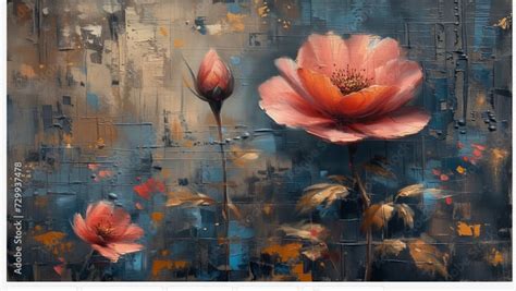 Flower Themed Oil Painting Abstract Wallpaper – Myindianthings