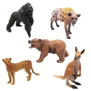 MERISHOPP 5 Pieces Animal Figures Handmade Crafts Kids Educational Toys ...