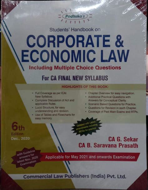 Buy Padhuka's Students Handbook on Corporate & Economic Law Including ...