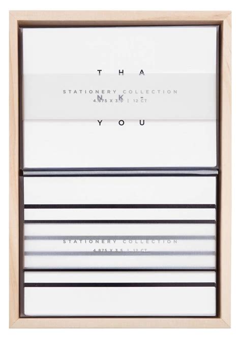 West Emory Emote Collection Black Foil Accent Thank You and Blank Note ...