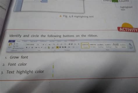 ACTIVITY Identify and circle the following buttons on the ribbon. 1 ...