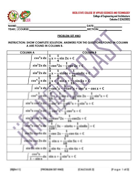 Image result for Calculus 2 Problems Integrals