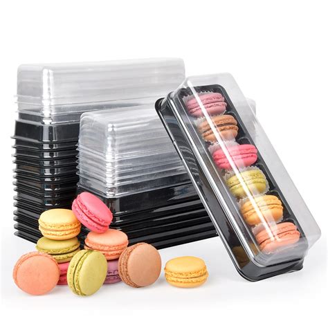 Macaron Boxes With Clear Lids 50 Pack Macaroons Container Gift ...