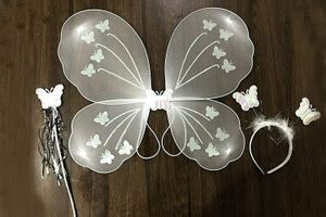 KUNYA Girls Butterfly Fairy Angel Wing, Wand and Hairband Kids Costume ...