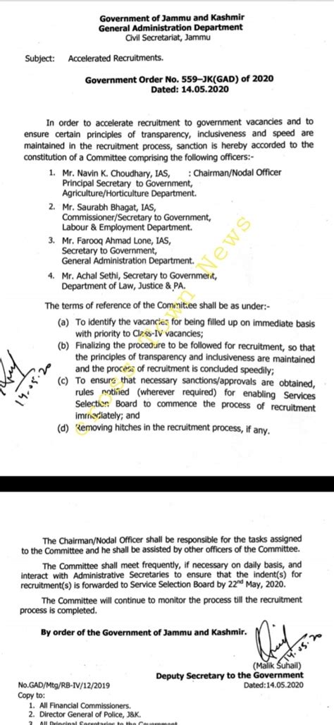 Navin Choudhary to head Accelerated Recruitment Committee in J&K