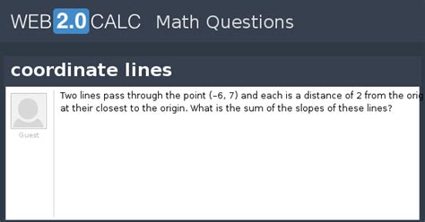 View question - coordinate lines