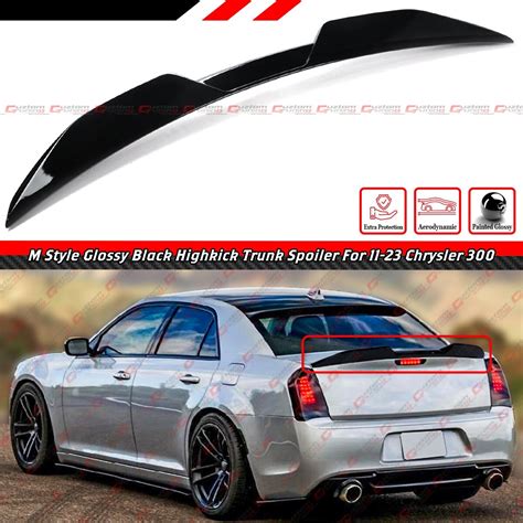 FOR 2011-2023 Chrysler 300 300S SRT8 M Style Gloss Black Highkick Trunk Spoiler Wing | Upper ...