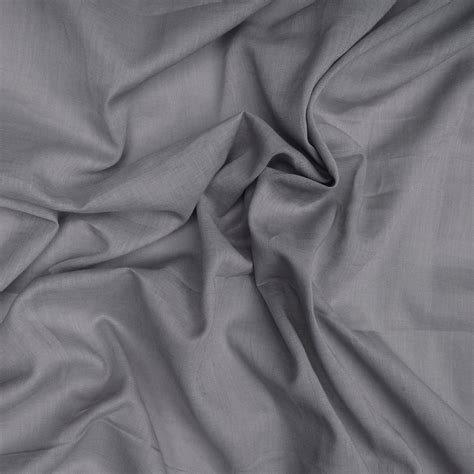 Buy (Pre-Cut 0.90 Mtr)Grey Piece Dyed Fine Mulmul Cotton Fabric| FFAB