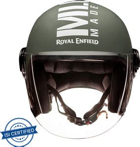 ROYAL ENFIELD Open Face MLG with Visor ISI Certified Motorbike Helmet ...