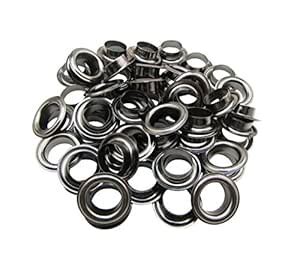 Amanaote 10mm Internal Hole Diameter Gun Black Eyelets Grommets with ...