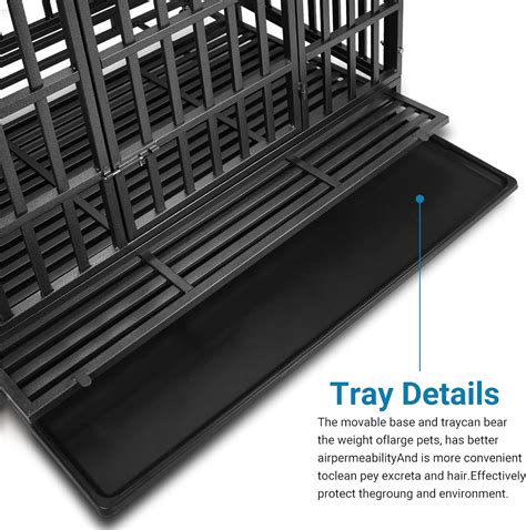 Buy SHUSHIM 48 Inch Heavy Duty Dog Crate Kennel with Wheels, High ...