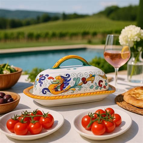 Deruta Italy by Gute | Raffaellesco Butter Dish | India | Ubuy