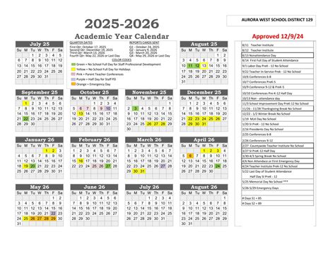 Aurora West District SD 129 Calendar 25-26 pdf revised - EduCounty