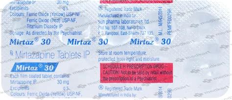 MIRTAZ 30MG TABLET 10’S: Uses, Price, Side effects & Generic ...