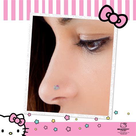 Hello Kitty Nose Rings 20g Stainless Steel L-Shape Kawaii Cute Nose ...