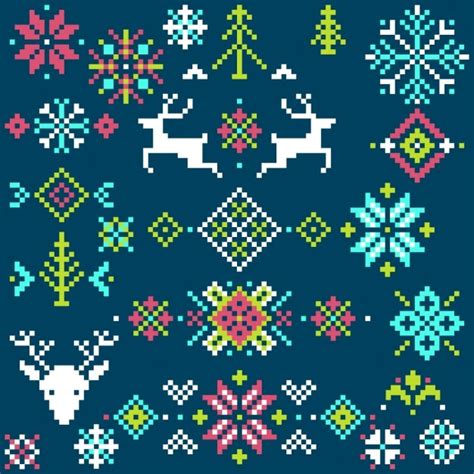 Christmas background pixel | Free Vector