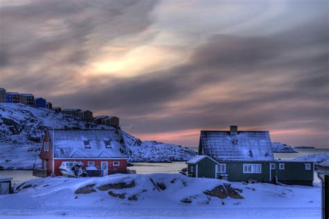 Images Greenland sisimiut Winter Snow Houses Cities 2560x1705