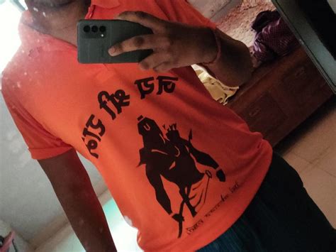 Buy Men's Regular Fit Polo Style Orange Half Sleeve | Jai Shri Ram ...