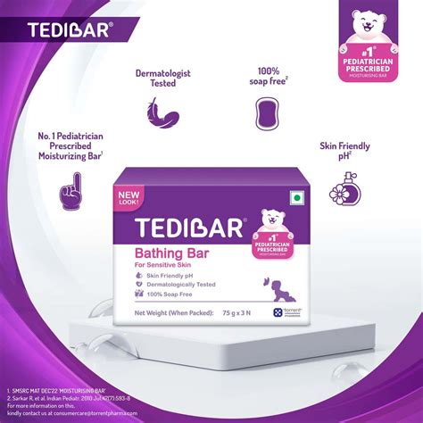 Buy TEDIBAR BATHING BAR 75G PACK OF 3 (SOAP FREE FOR SENSITIVE SKIN ...