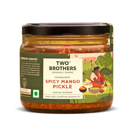 Two Brothers Spicy Mango Pickle (300g) - Traditional Recipe, Wood ...
