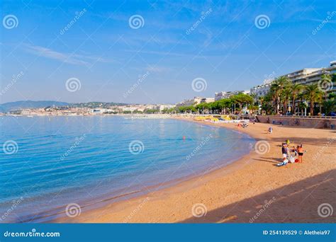 Beach in Cannes, French Riviera, France Editorial Stock Image - Image ...