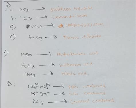 [Solved] 3. Write the names from the formulas: a. SO3 (covalent ...