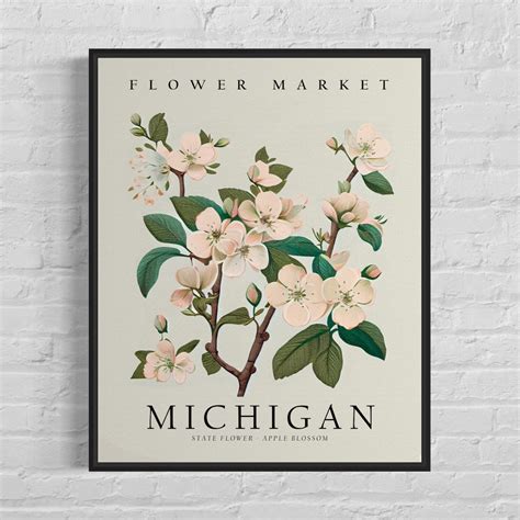 Michigan State Flower, Michigan Flower Market Art Print, Apple Blossom ...