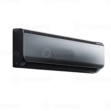 Photo of a sleek black air conditioner unit with a streamlined design ...