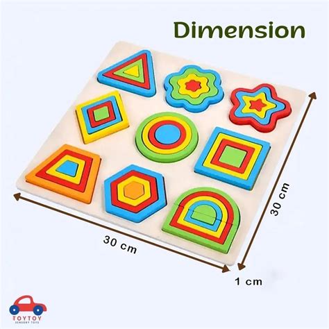 Wooden Geometric Shapes Puzzle Learning Toy (Big Size) – WeToyToy