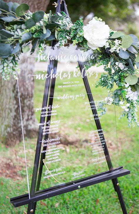 Clear Acrylic Wedding Party Program Sign for Ceremony | Handmade ...