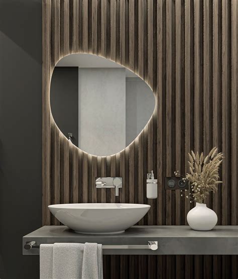 Mirror organic asymmetric mirror mirror illuminated wall etsy – Artofit