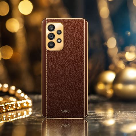 Vaku ® Samsung Galaxy A73 5G Luxemberg Series Leather Stitched Gold ...