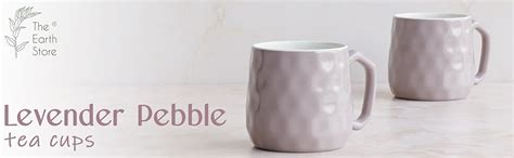 Buy The Earth Store Lavender Pebble Ceramic Cup Set of 6 for Tea, Small ...