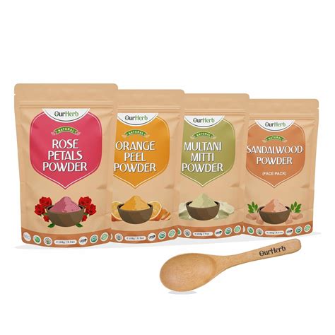 OurHerb Rose Petal + Orange + Sandalwood + Mulatni Mitti Powder | Face ...