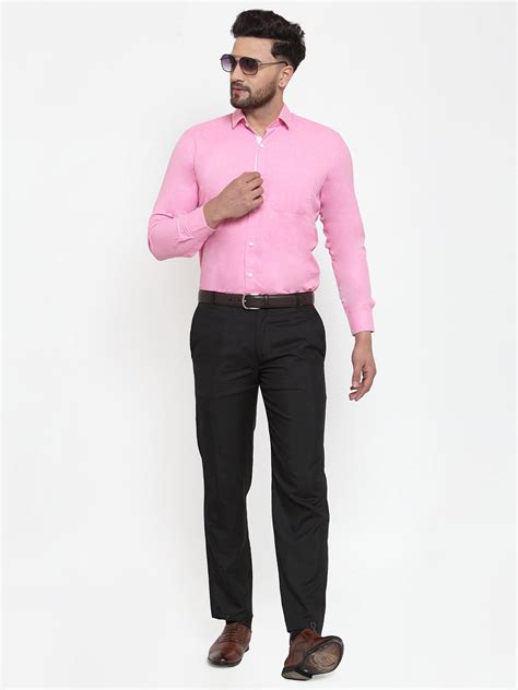 Indian Needle Pink Formal Shirt with white detailing