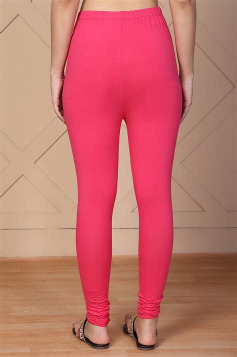 Buy Elleven Women's Pink Solid Skinny Fit Cotton Tight Online for Woman ...