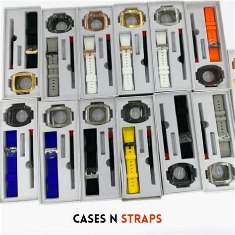 Luxury Silicone Watch Strap with Metal Case Modification Kit (Black&Si ...