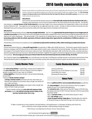 Fillable Online 2016 Family Membership Form revised Fax Email Print ...