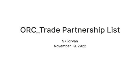 ORC_Trade Partnership List — Teletype