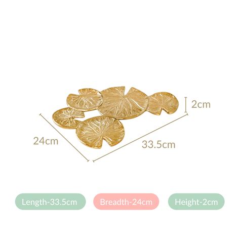 Golden Lotus Leaf Cluster Decorative Tray Online - Premium Decorative ...