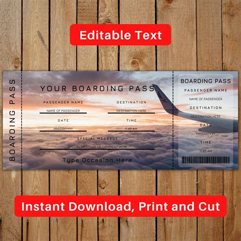 Airline Ticket Template Printable - Employee Onboarding Template