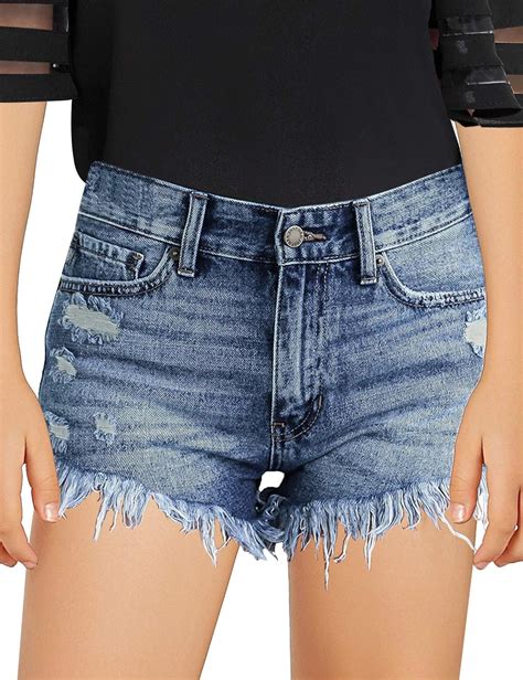 Buy luvamia Girls Denim Shorts Frayed Raw Hem Ripped Denim Jean Shorts ...